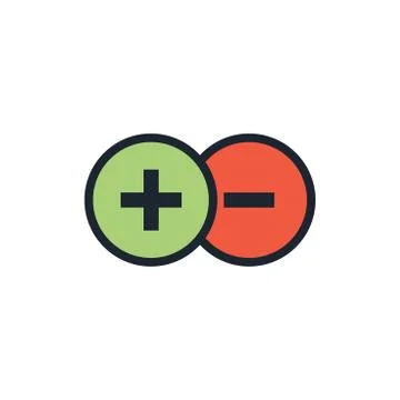 Positive and Negative, True or False Images or Plus and Minus 스톡 일러스트