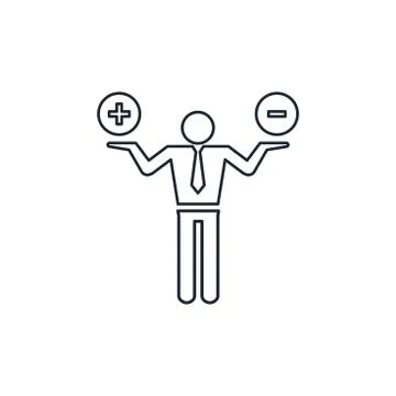 Positive and Negative, True or False Images or Plus and Minus Illustrazione stock
