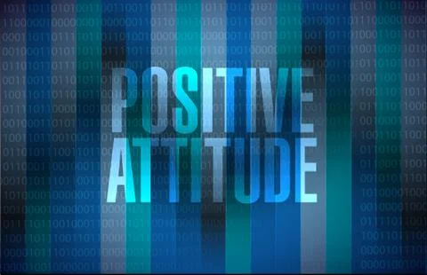 Positive attitude binary background sign concept Stock Illustration