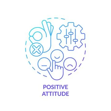 Positive attitude blue gradient concept icon Illustrazione stock