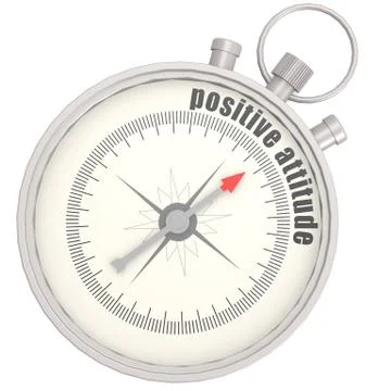 Positive attitude compass Stock Illustration