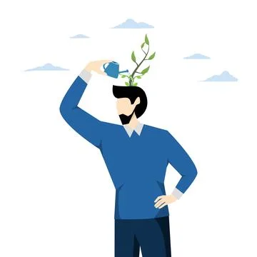 Positive attitude to learn new knowledge to improve business problem イラスト素材