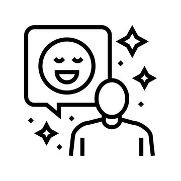 Positive attitude soft skill line icon vector illustration Stock Illustration