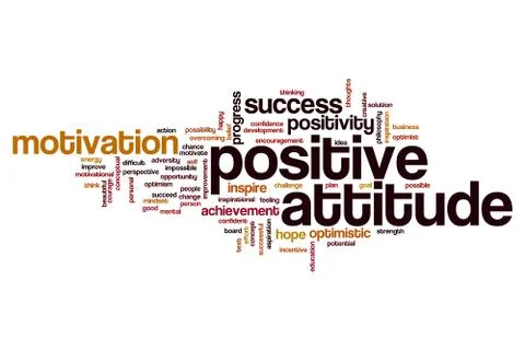Positive attitude word cloud Stock Illustration