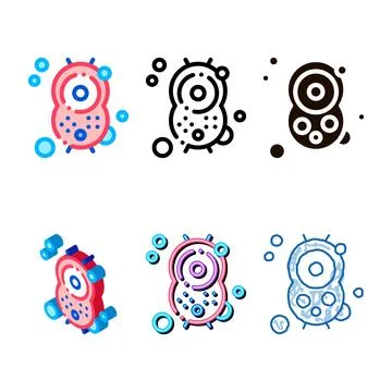 Positive bacterium stylized vector sign thin line icon Stock Illustration