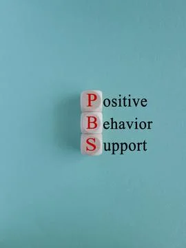 Positive behavior support cube red Stock Photos