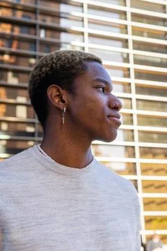 Positive black man on street Stock Photos