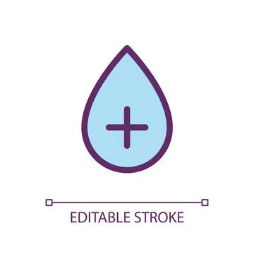 Positive blood type pixel perfect RGB color ui icon Stock Illustration