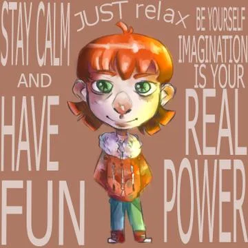 Positive boy Illustrazione stock