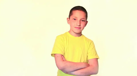 Positive boy posing Video stock 45575511