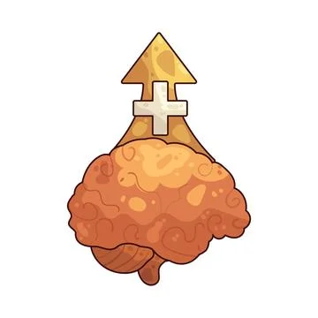 Positive brain illustration Stock Illustration