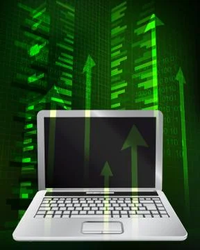 Positive business growth data in notebook vector illustration Stock Illustration