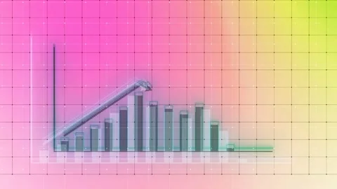 Positive business report chart gradient animated Stock Footage 223134653