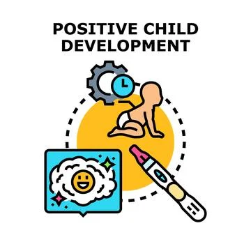Positive child development concept for happy baby growth Stock Illustration