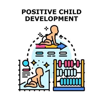 Positive child development process with learning and growth Stock Illustration