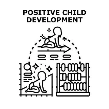 Positive child development process with learning and growth Stock Illustration