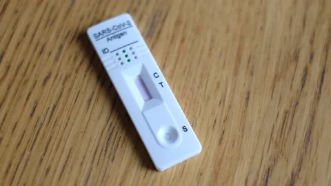 Positive coronavirus home quick test. Stock Footage 170578707