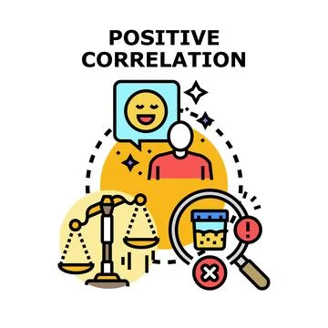 Positive correlation concept comparing data and analysis イラスト素材