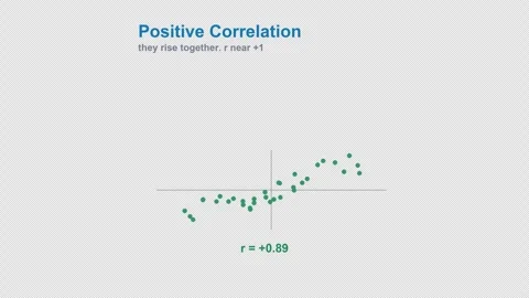 Positive Correlation Labeled Statistics Animation Animation Alpha 4K Light Stock Footage 339830746