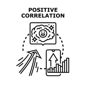 Positive correlation reflecting growth and good mood Stock Illustration