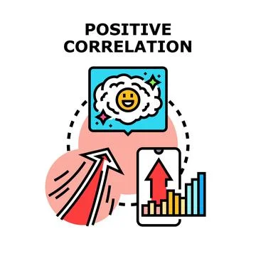 Positive correlation reflecting growth and good mood Stock Illustration