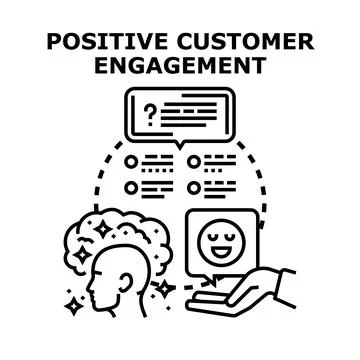 Positive customer engagement process concept illustration Stock Illustration