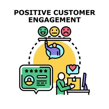 Positive customer engagement process concept illustration Stock Illustration