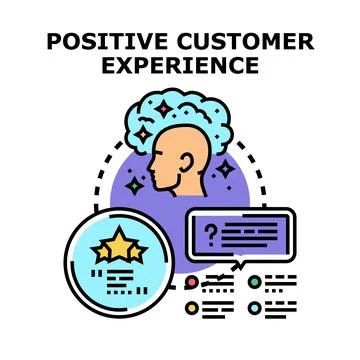 Positive customer experience concept improving client satisfaction Stock Illustration