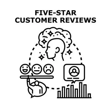 Positive customer feedback affecting business reputation concept Stock Illustration