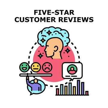 Positive customer feedback affecting business reputation concept Stock Illustration