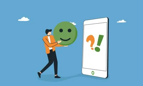 Positive Customer feedback customer support contacting with helpdesk servic.. Stock Illustration