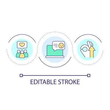 Positive customer feedback loop concept icon Stock Illustration
