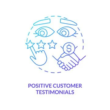 Positive customer testimonials blue gradient concept icon 스톡 일러스트