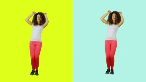 Positive dancing girl 스톡 동영상 66506436