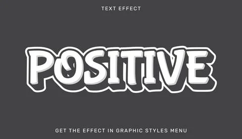 Positive editable text effect with 3d style Stock Illustration