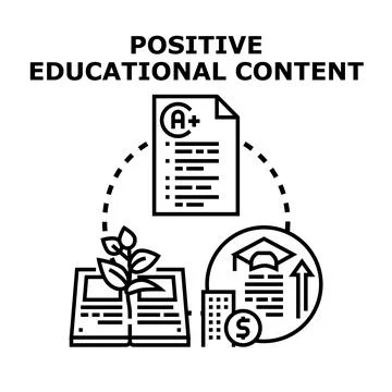 Positive educational content leading to knowledge and success Stock Illustration