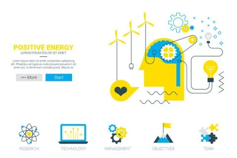 Positive energy concept Illustrazione stock