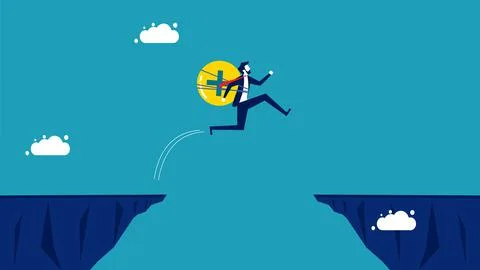 Positive energy eliminates risks and obstacles. businessman with positive ene Illustration