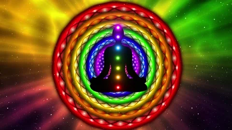 Positive Energy Meditation, 7 Chakra healing energies Stock Footage