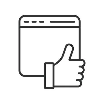 Positive feedback browser like icon in line design. positive feedback browser Illustration