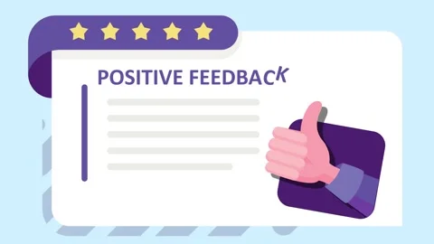 Positive feedback from customer with five star ratings animation Stock Footage 240327493