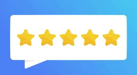  Positive feedback. Five star quality rating vector illustration isolated ... Stock Photos