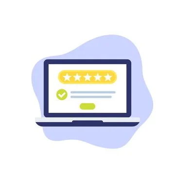 Positive feedback, vector icon with 5 stars Stock-Illustration
