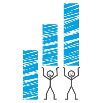 Positive graph Illustrazione stock