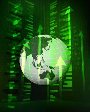 Positive growth data in asian countries vector illustration Stock Illustration
