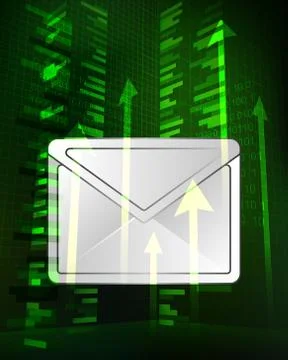 Positive growth data in closed envelope vector illustration Stock Illustration