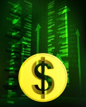 Positive growth data in dollar paying countries vector ilustration Stock Illustration