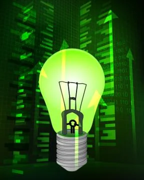 Positive growth data with green ideas vector illustration Stock Illustration