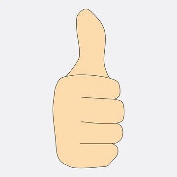 Positive human gesture with thumb up close up Stock Illustration