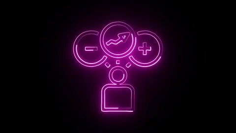 Positive Icon Isolated on Black Background, Neon Plus Line Motion Graphic A.. Video stock 327667143